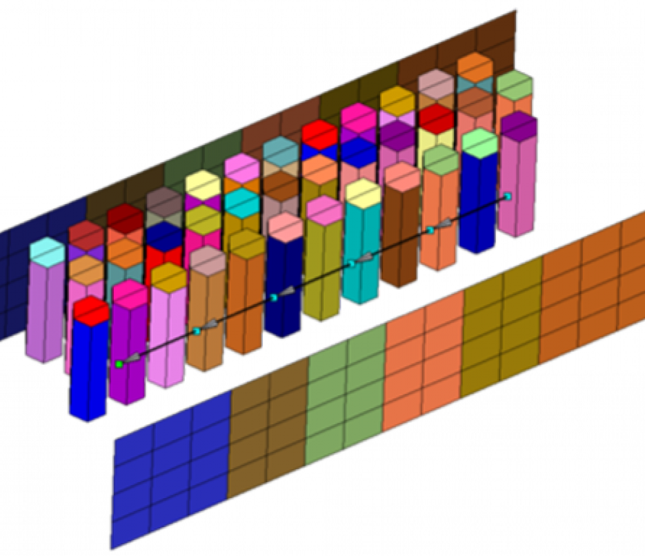 cad geometry of battery pack simulating air-cooled cooling strategy