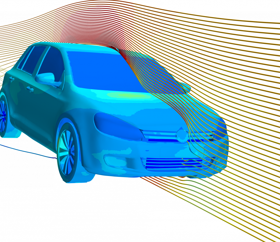 thermal and cfd coupled simulation of volkswagon golf transparent