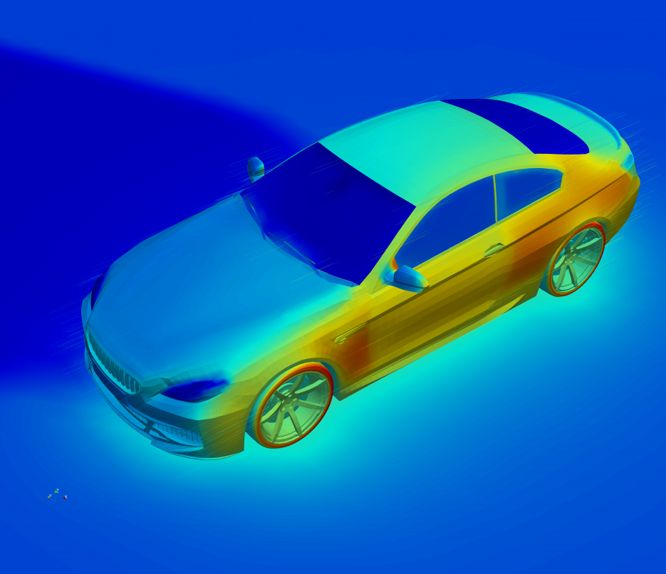 thermal model of sedan with solar loading