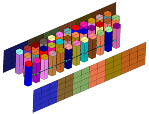 cad geometry of battery pack simulating air-cooled cooling strategy
