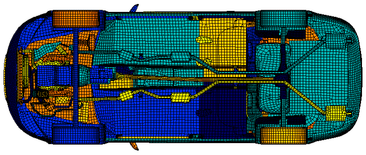 cad geometry of underbody of audi a6 for thermal analysis