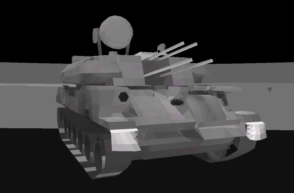 signature and infrared military tank zsu rendering with environment background