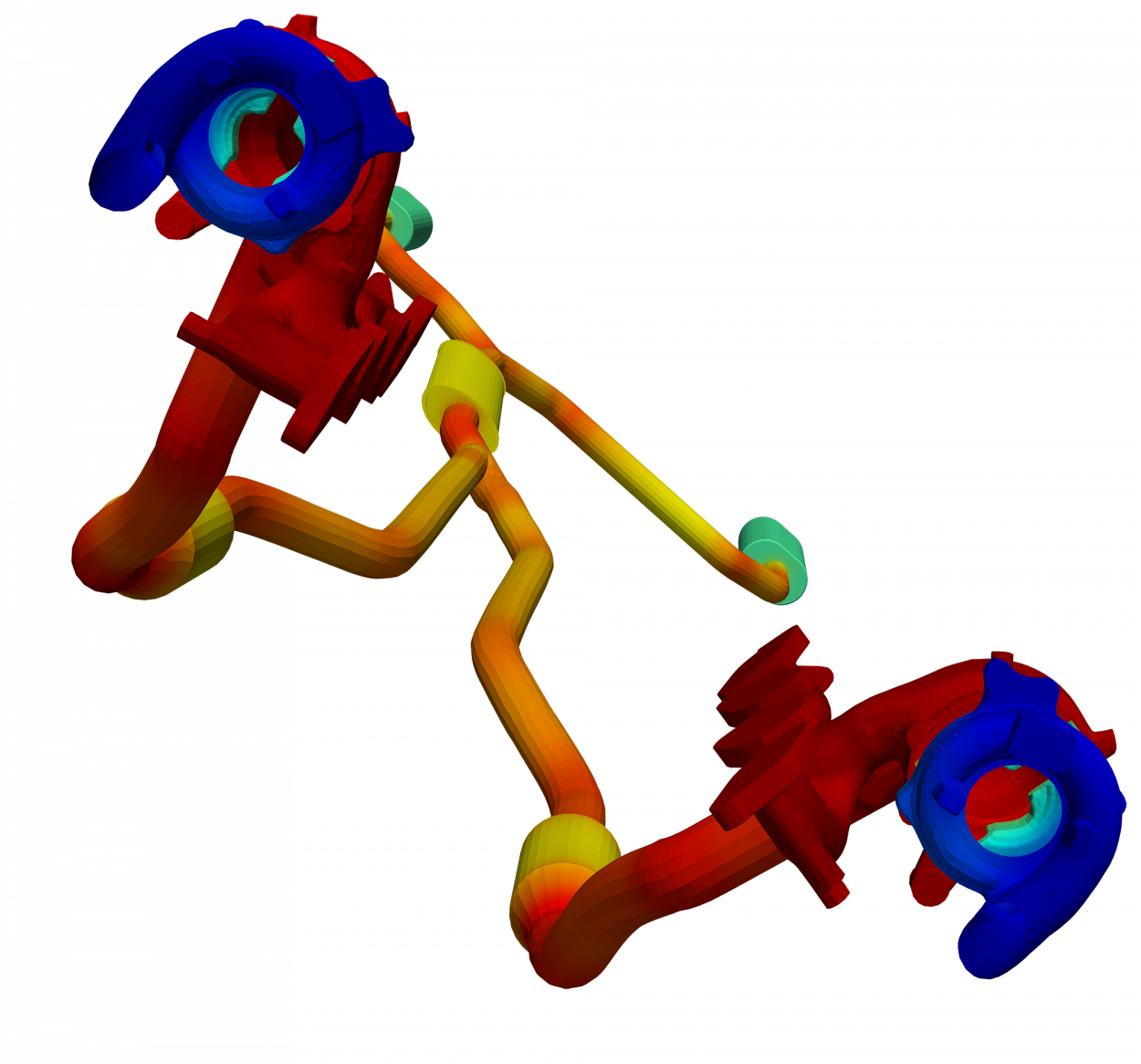 thermal simulation model of exhaust pipes