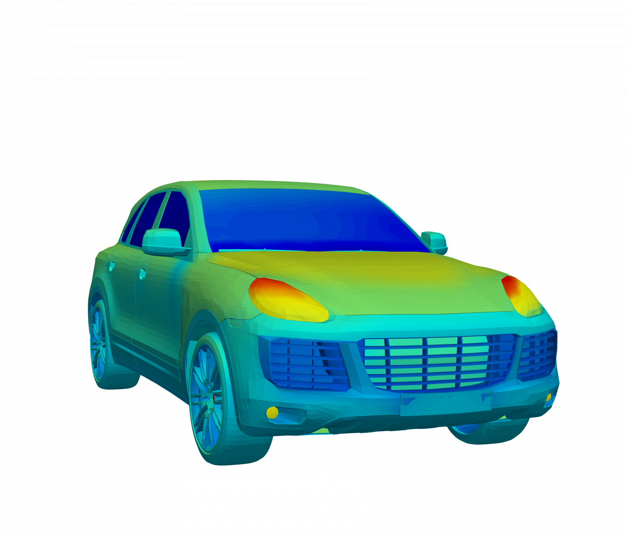 thermal simulation of porsche cayenne for automotive analysis with cold windshield