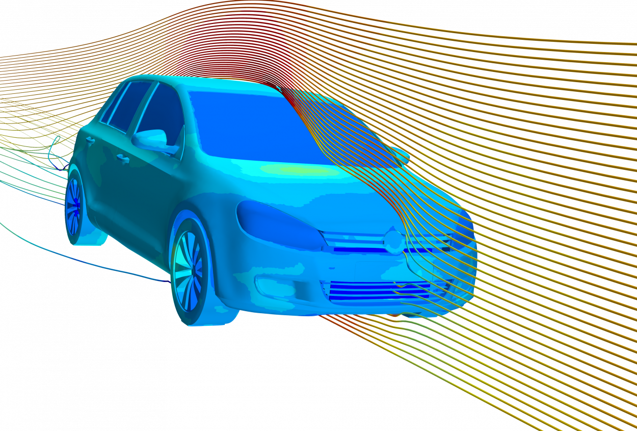 thermal and cfd coupled simulation of volkswagon golf transparent