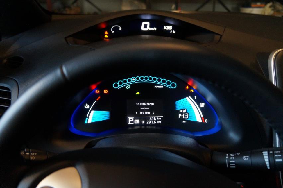 Electric Vehicle Range Indicator On Dashboard