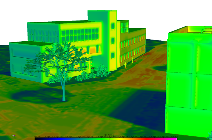 man-at-computer Multimodal human detection thermal simulation of an urban campus scene with humans and buildings