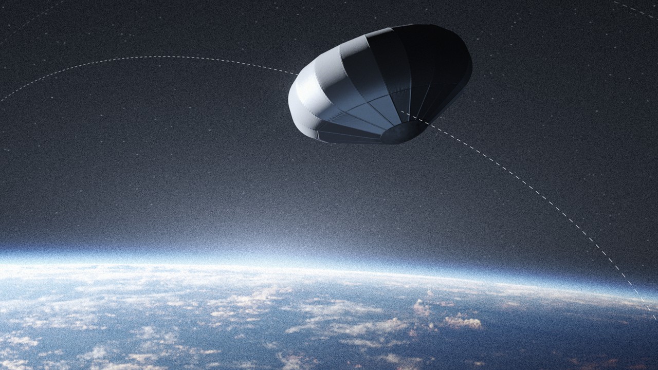ATMOS Inflatable Atmospheric Decelerator during atmospheric re-entry above Earth orbit