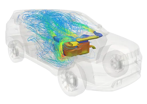 Propeller and wing thermal analysis showing convection and temperature distribution.